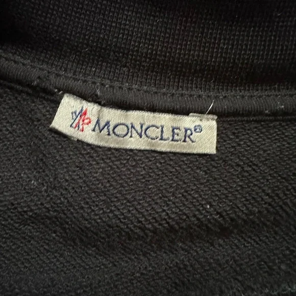 Moncler Black Crewneck Sweatshirt with White Logo